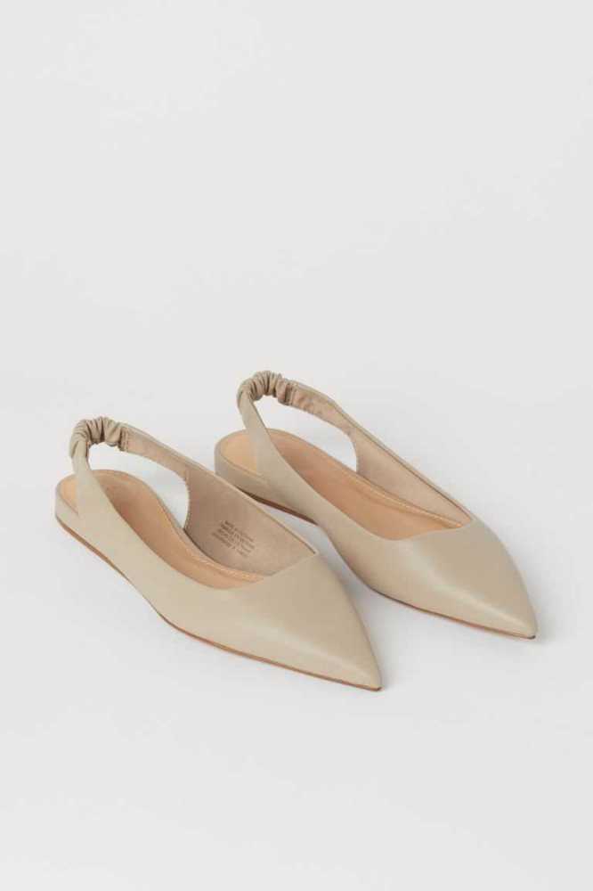 Sandalias de Diapositivas H&M Pointed Slingbacks Mujer Negros | 831576BOQ