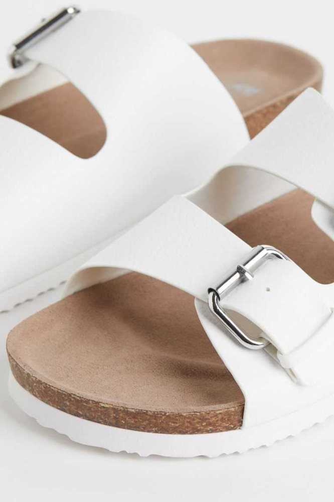 Sandalias de Diapositivas H&M Two-strap Mujer Blancos | 751203VWT