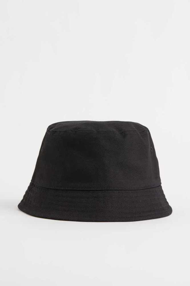 Sombreros H&M Algodon Twill Bucket Hombre Negros | 102754CBF