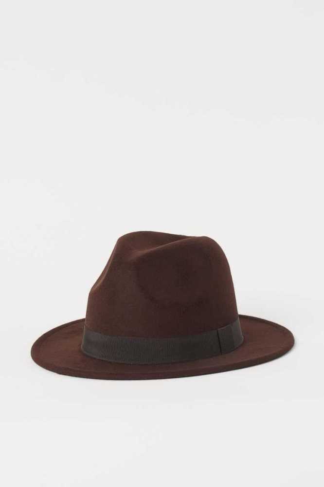 Sombreros H&M Felted Hombre Beige Oscuro | 694025HGS