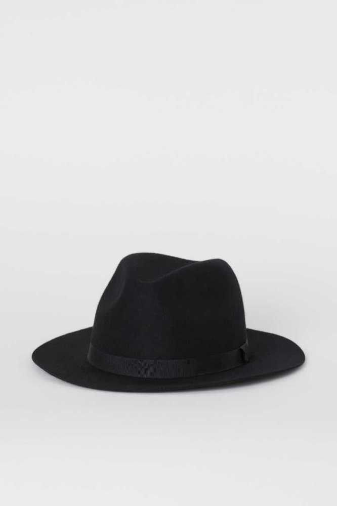 Sombreros H&M Felted Lana Hombre Negros | 047259WRH