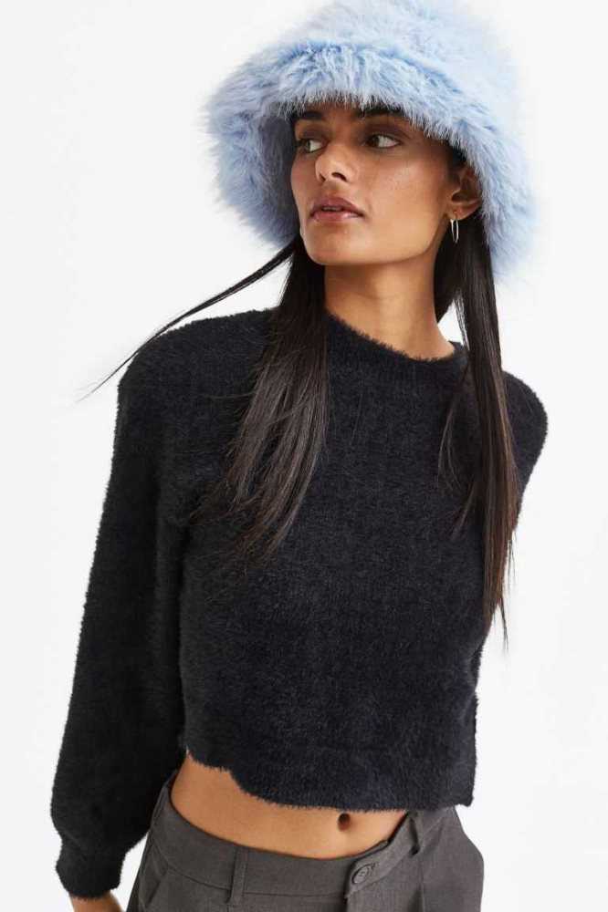 Sombreros H&M Fluffy Bucket Mujer Azules Claro | 786093VCY