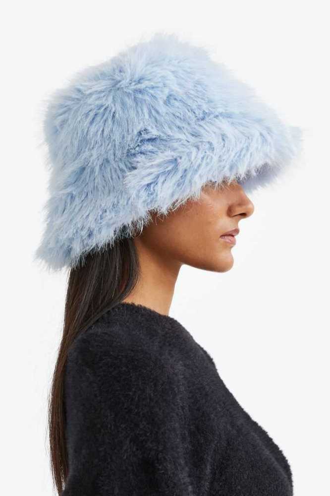 Sombreros H&M Fluffy Bucket Mujer Azules Claro | 786093VCY