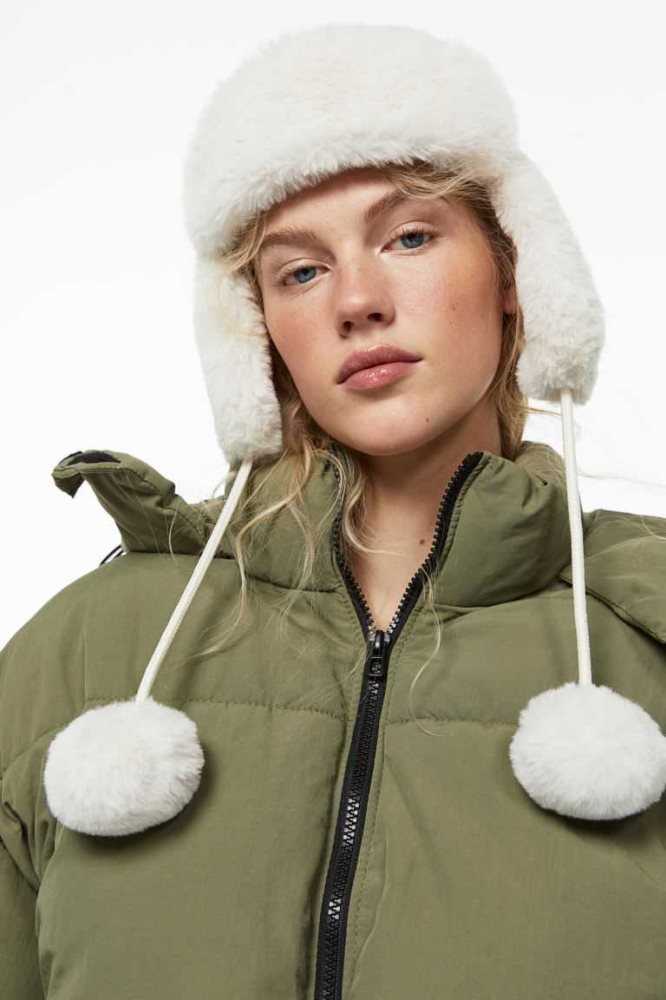 Sombreros H&M Fluffy Earflap Mujer Creme | 640751KEG