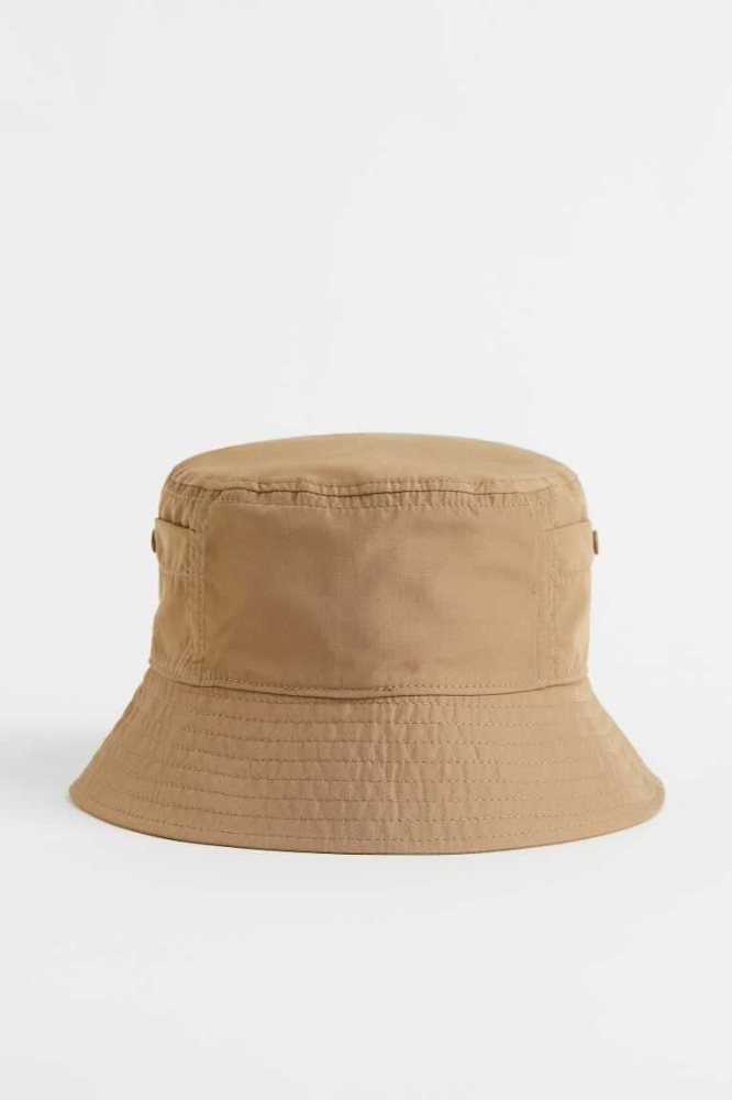 Sombreros H&M Pocket-detail Bucket Mujer Beige Oscuro | 712863ULD