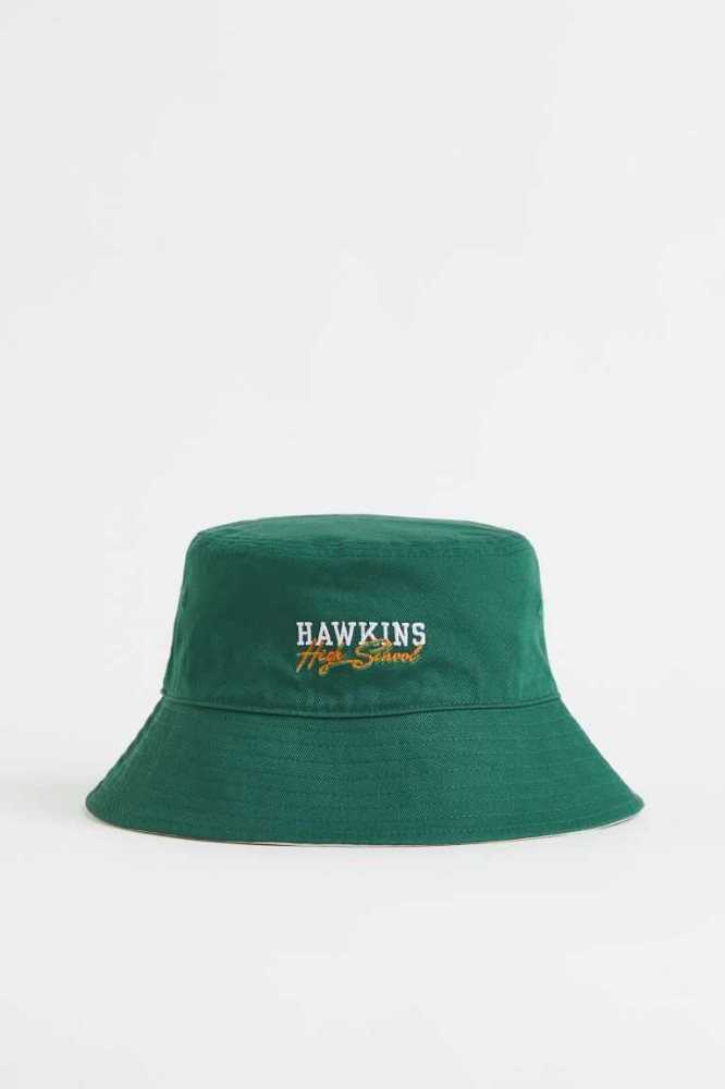 Sombreros H&M Reversible Algodon Bucket Hombre Verdes | 473219WUN