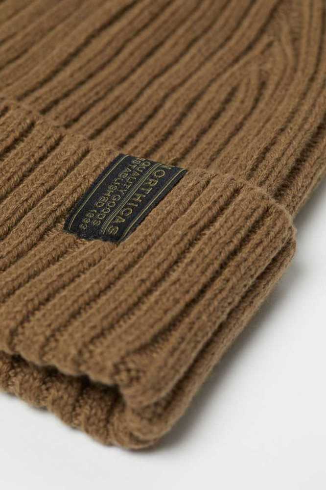 Sombreros H&M Rib-knit Hombre Beige Claro | 583471YHG