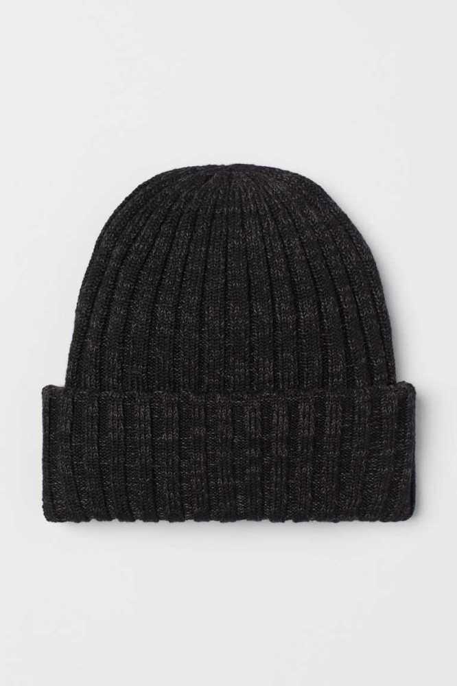 Sombreros H&M Rib-knit Hombre Negros | 598741HVY