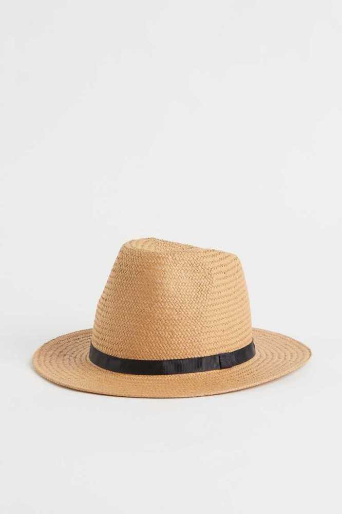 Sombreros H&M Straw Mujer Beige Claro | 025487EVL