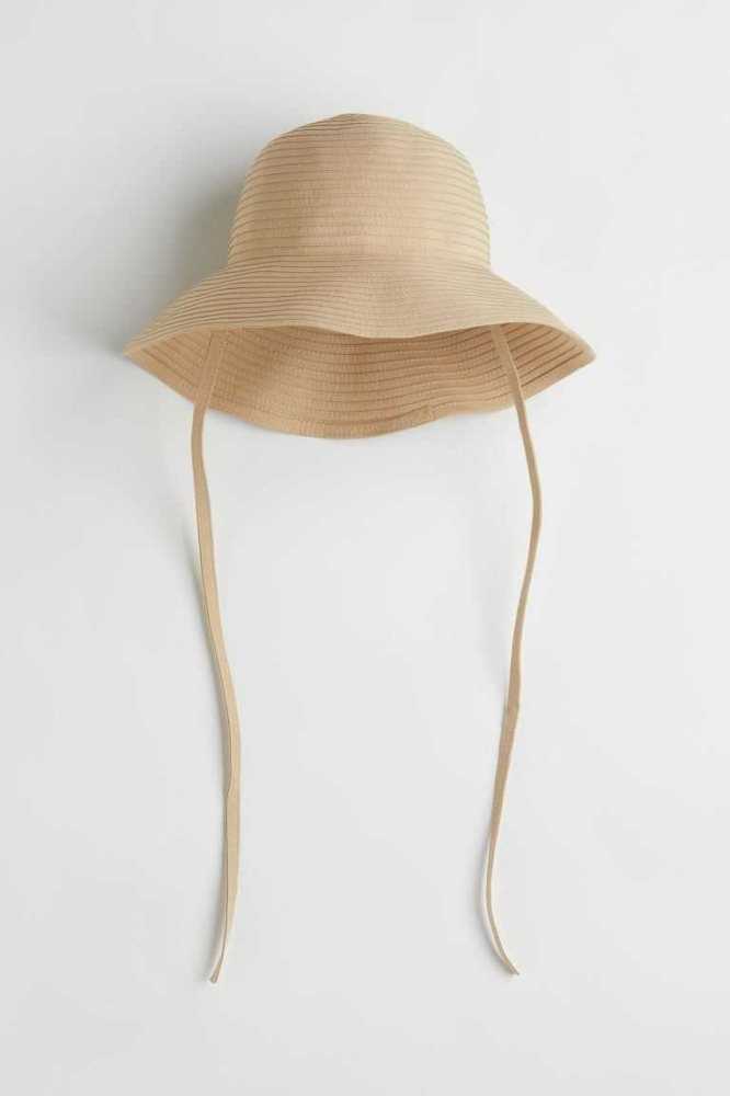 Sombreros H&M Tie-detail Sun Mujer Negros | 391062GSJ