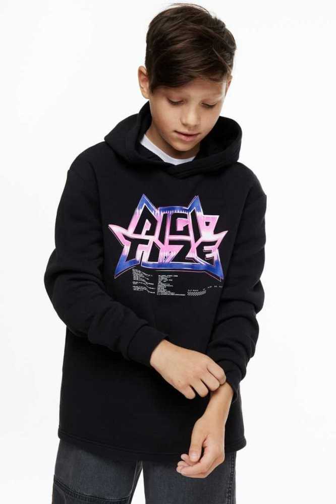 Sudadera Con Capucha H&M 2-pack Printeds Niños Negros | 165348TFS