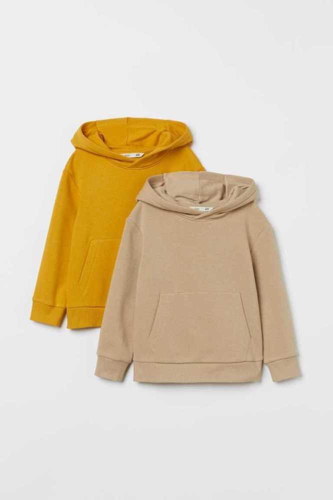 Sudadera Con Capucha H&M 2-packs Niños Grises Claro Verdes | 651830JFZ