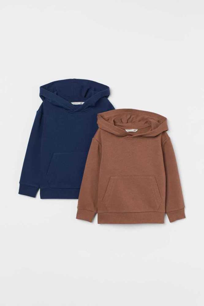 Sudadera Con Capucha H&M 2-packs Niños Grises Claro Verdes | 651830JFZ