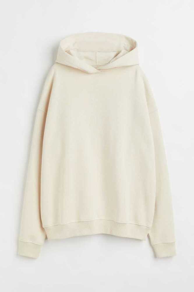 Sudadera Con Capucha H&M Algodon Mujer Beige Claro | 295361UQX