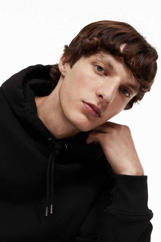 Sudadera Con Capucha H&M Essentials No 3: THE Hombre Negros | 453721SFD