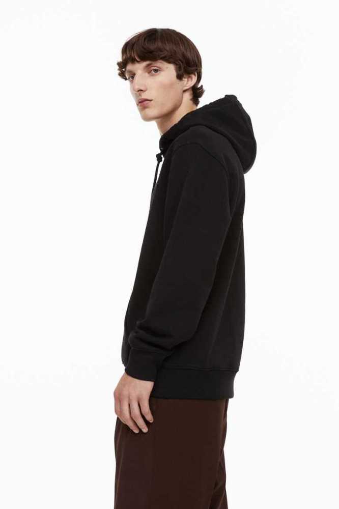 Sudadera Con Capucha H&M Essentials No 3: THE Hombre Negros | 453721SFD