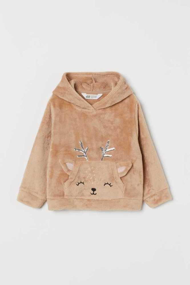 Sudadera Con Capucha H&M Faux Shearling Niños Azules | 845716EZV