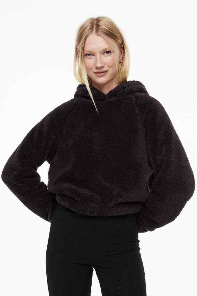 Sudadera Con Capucha H&M Fleece Mujer Grises Oscuro | 179405QYX