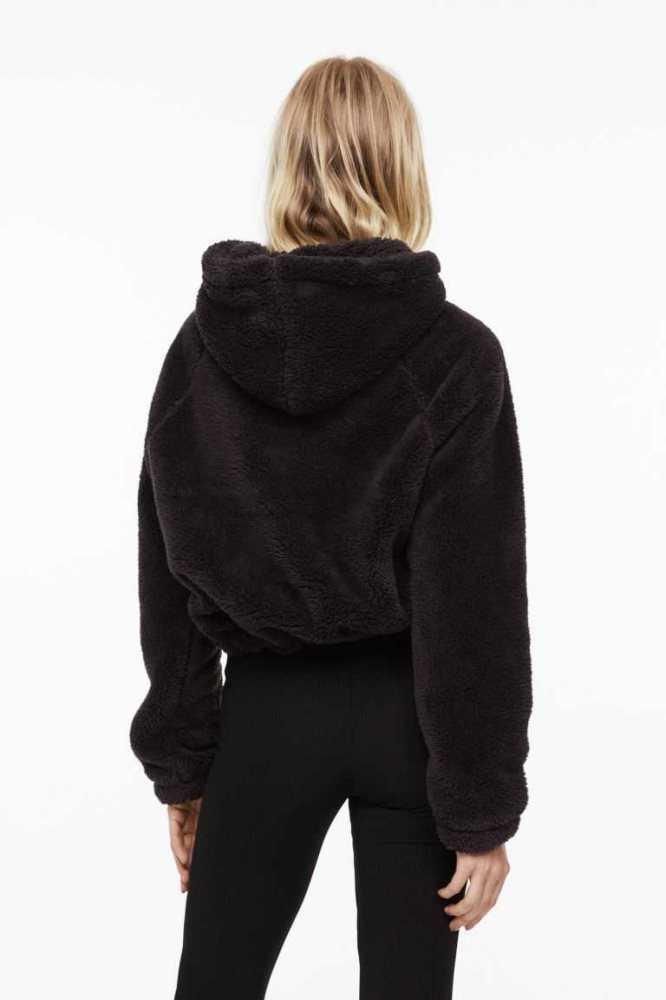 Sudadera Con Capucha H&M Fleece Mujer Grises Oscuro | 179405QYX