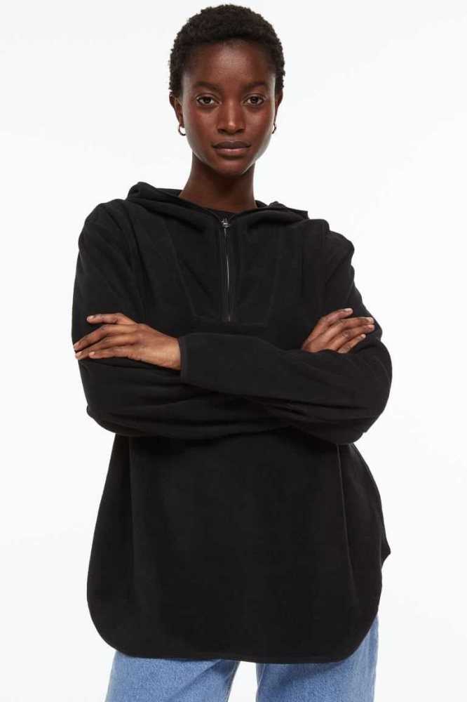 Sudadera Con Capucha H&M Fleece Mujer Negros | 430529CNF