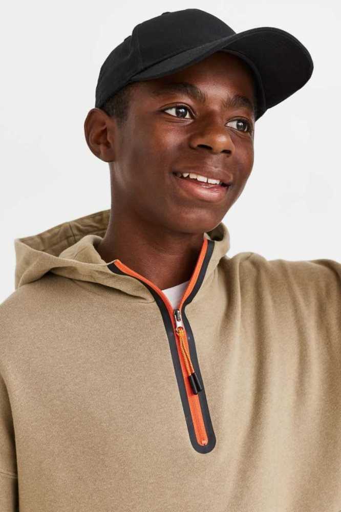 Sudadera Con Capucha H&M Half-zip Niños Beige | 178962ITM