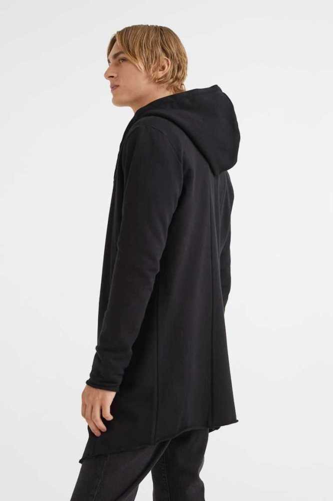 Sudadera Con Capucha H&M Long Encapuchado Cardigan Hombre Negros | 217569FGV