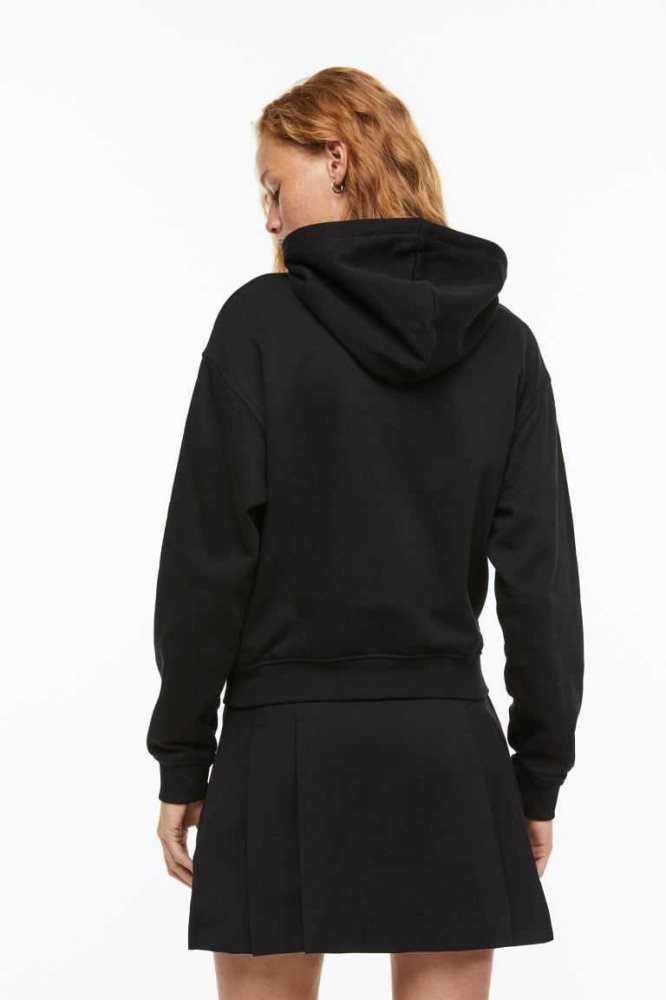 Sudadera Con Capucha H&M Motif Mujer Negros | 581049YBV