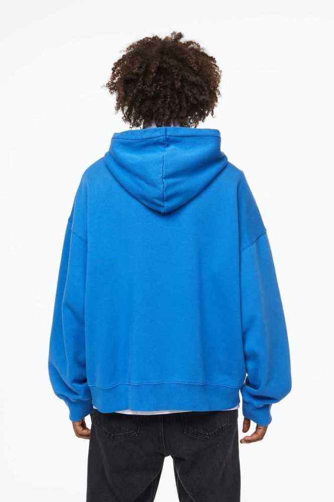 Sudadera Con Capucha H&M Oversized Fit Algodon Hombre Azules Claro | 159708UJA