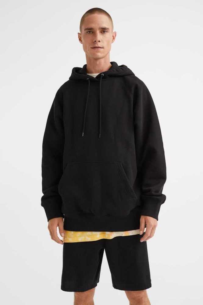 Sudadera Con Capucha H&M Oversized Fit Hombre Negros | 143702CGA