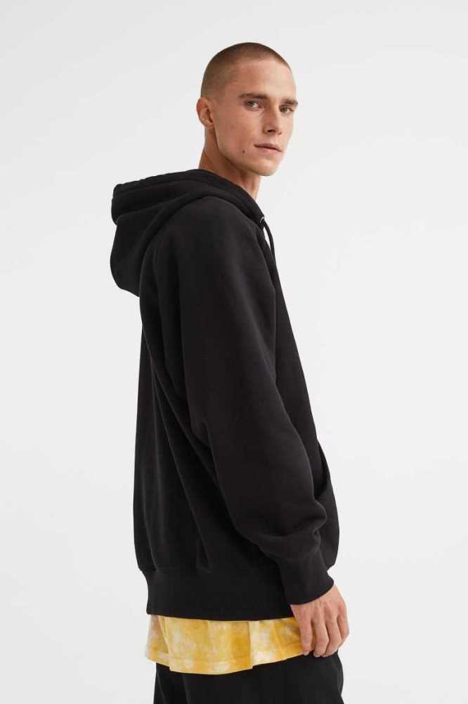 Sudadera Con Capucha H&M Oversized Fit Hombre Negros | 143702CGA