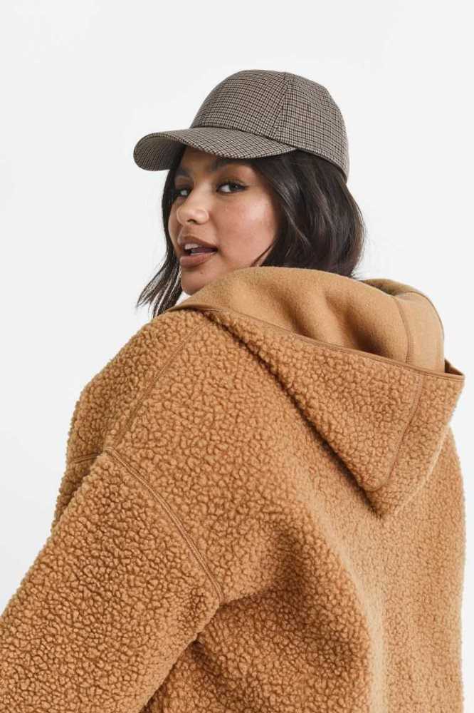 Sudadera Con Capucha H&M Oversized Fleece Mujer Creme | 673592MUN