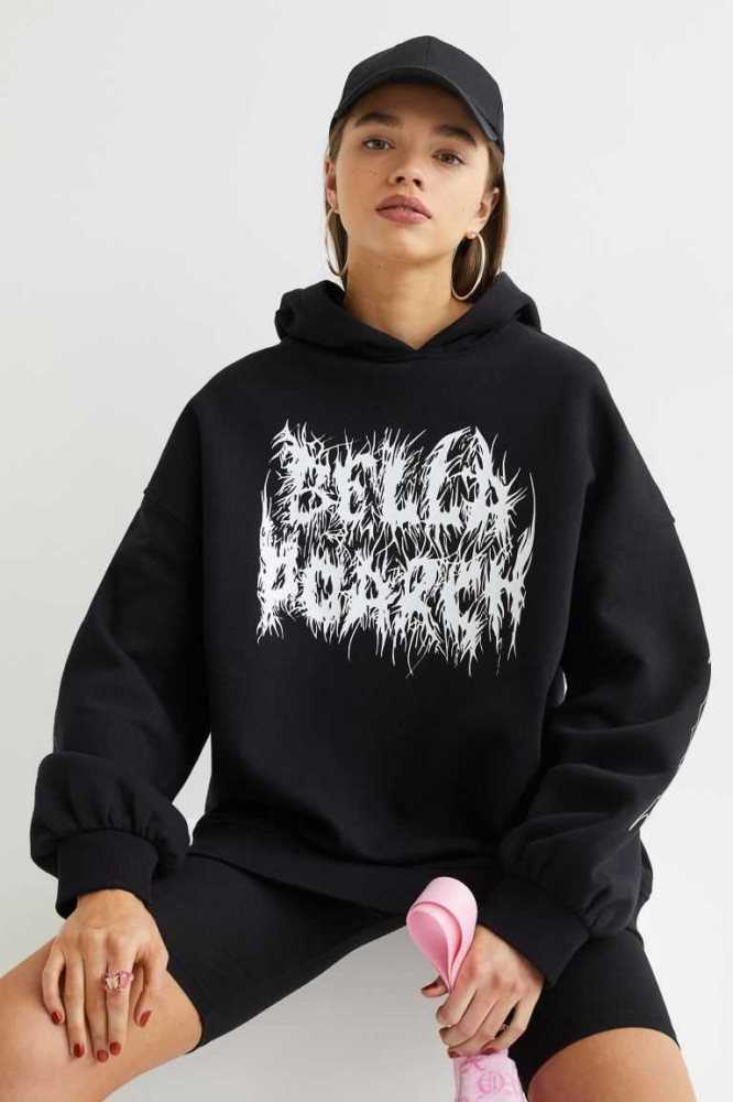 Sudadera Con Capucha H&M Oversized Mujer Negros | 341587VCO