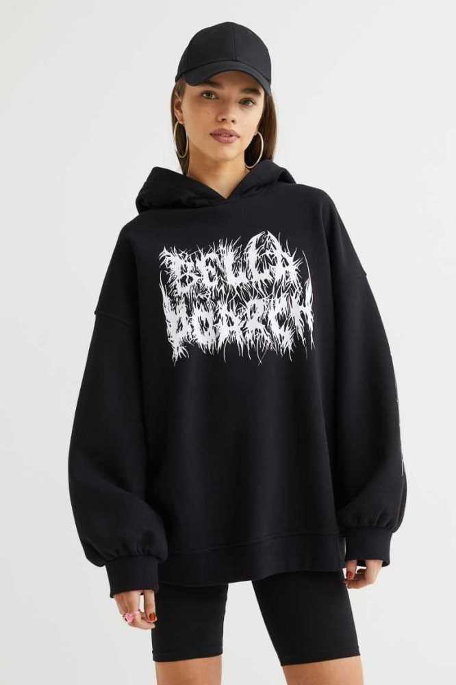 Sudadera Con Capucha H&M Oversized Mujer Negros | 341587VCO