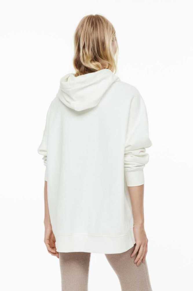 Sudadera Con Capucha H&M Oversized Mujer Beige Blancos | 431860NSP