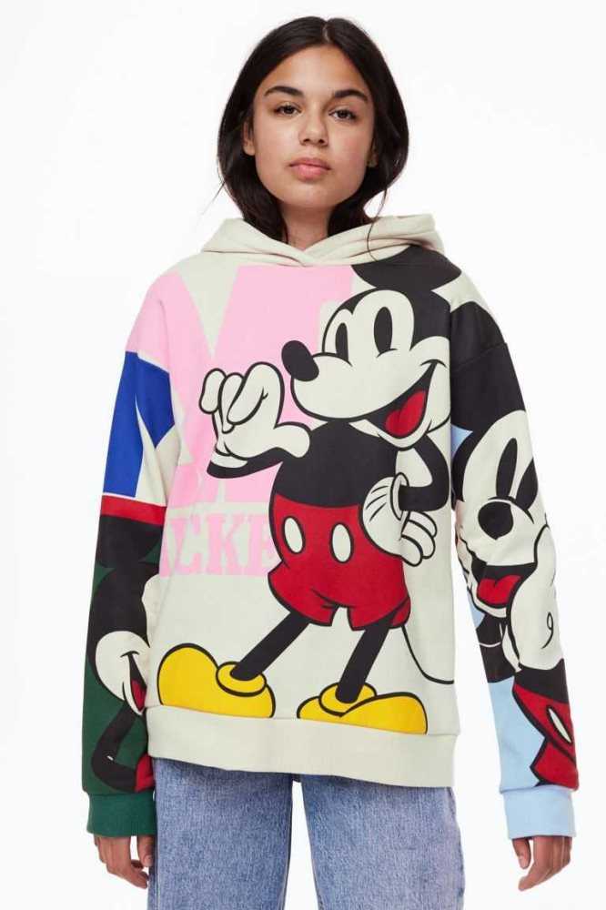 Sudadera Con Capucha H&M Oversized Printed Niños Blancos | 831247IYJ