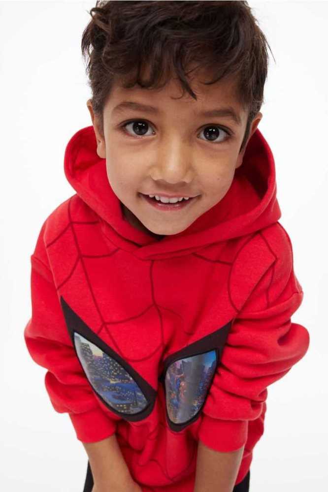 Sudadera Con Capucha H&M Printed Niños Azules Oscuro | 012976NSV