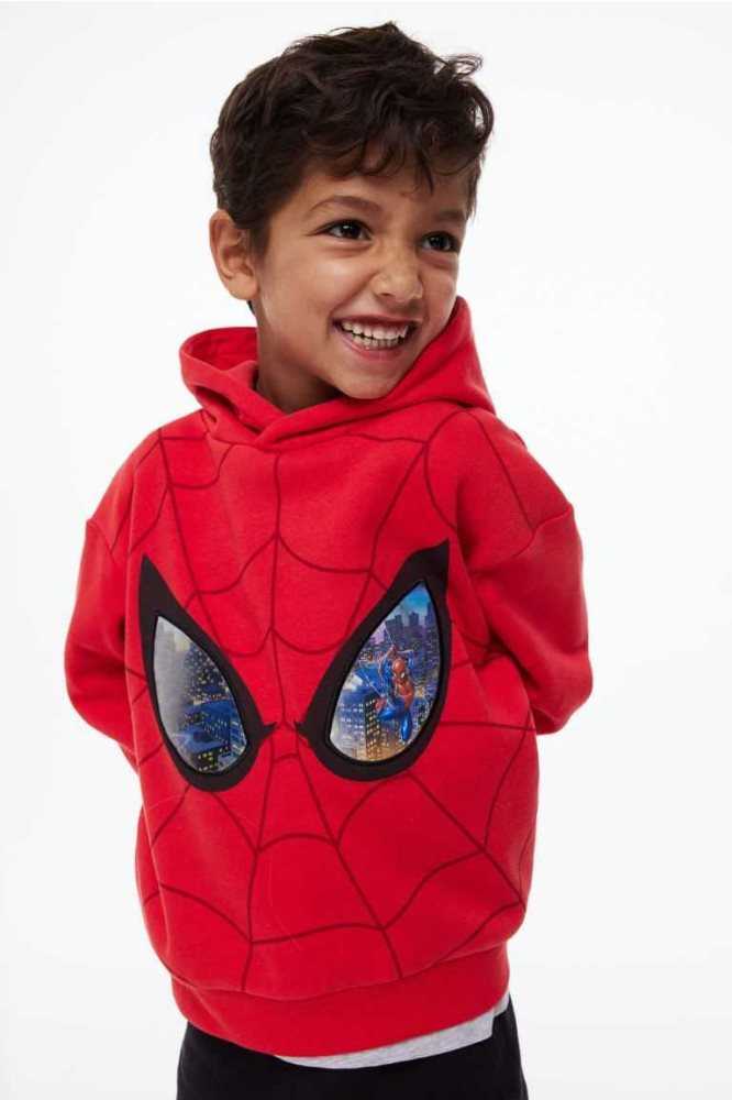 Sudadera Con Capucha H&M Printed Niños Azules Oscuro | 012976NSV