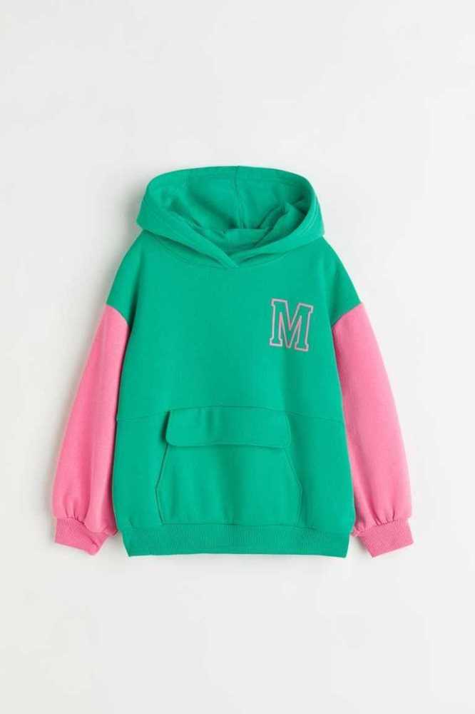 Sudadera Con Capucha H&M Printed Niños Azules Oscuro | 186023QTY