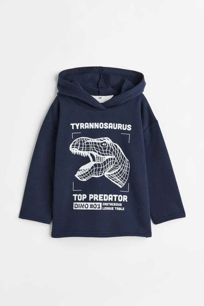 Sudadera Con Capucha H&M Printed Niños Azules | 428561TLG