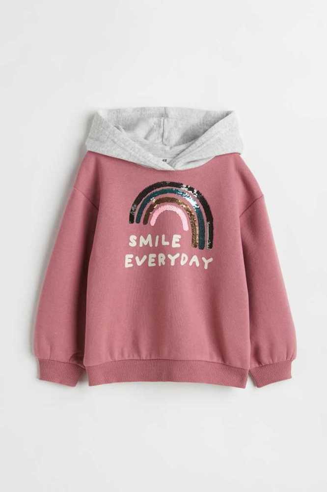 Sudadera Con Capucha H&M Printed Niños Coral | 806142QTM