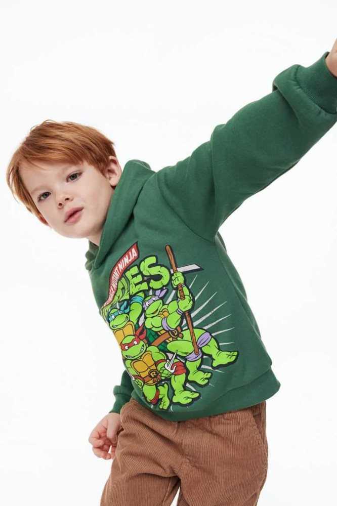 Sudadera Con Capucha H&M Printed Niños Grises Claro | 038921MCR