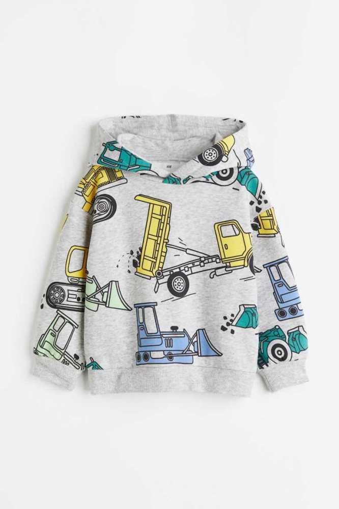 Sudadera Con Capucha H&M Printed Niños Grises Claro | 364801ARF