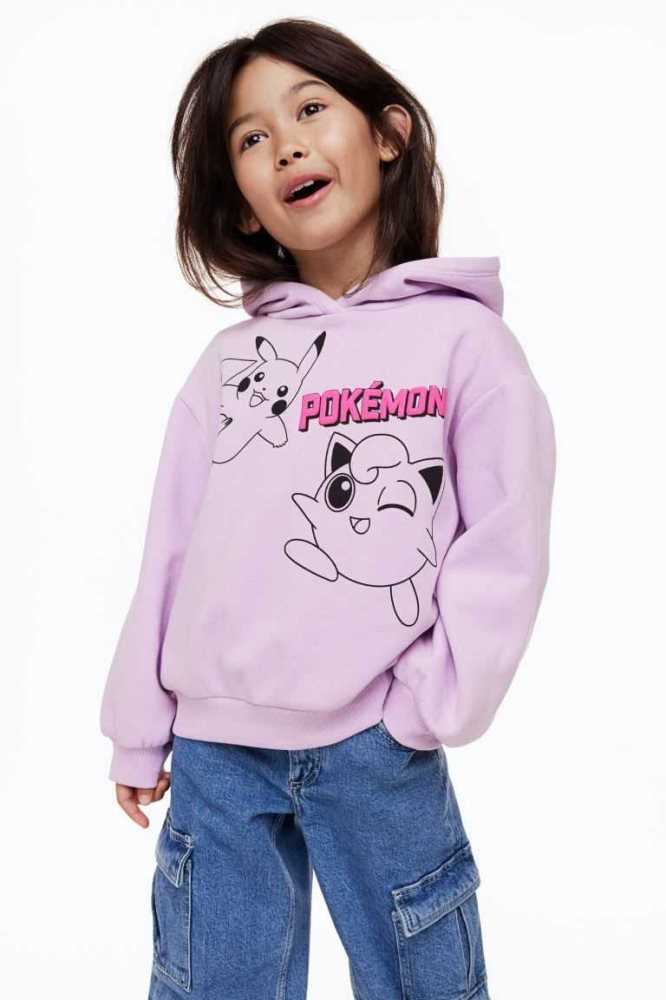 Sudadera Con Capucha H&M Printed Niños Morados Claro | 643197DNZ