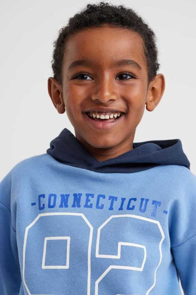 Sudadera Con Capucha H&M Printed Niños Negros | 532610HPS