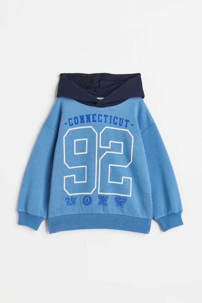 Sudadera Con Capucha H&M Printed Niños Negros | 532610HPS