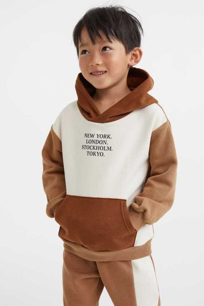 Sudadera Con Capucha H&M Printed Niños Negros | 532610HPS