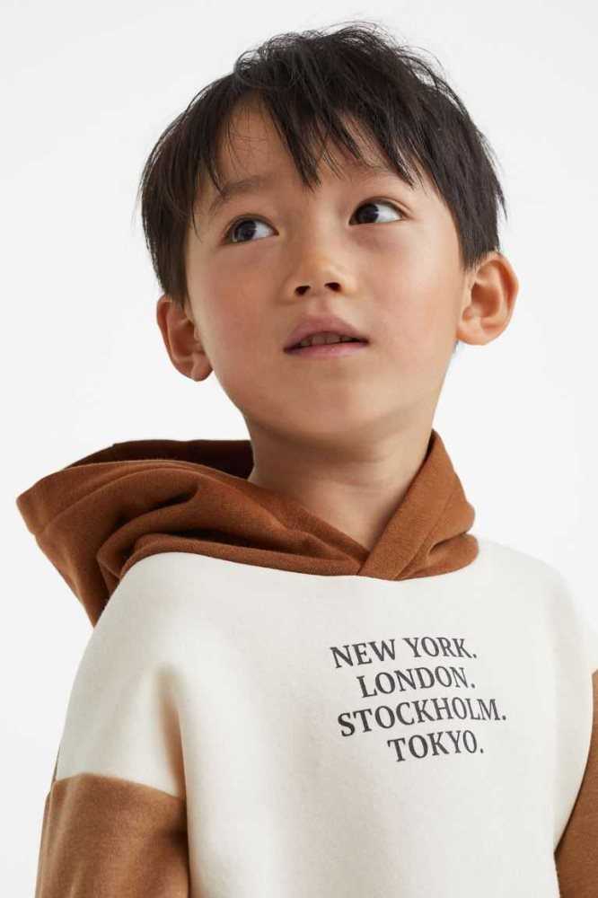 Sudadera Con Capucha H&M Printed Niños Negros | 532610HPS