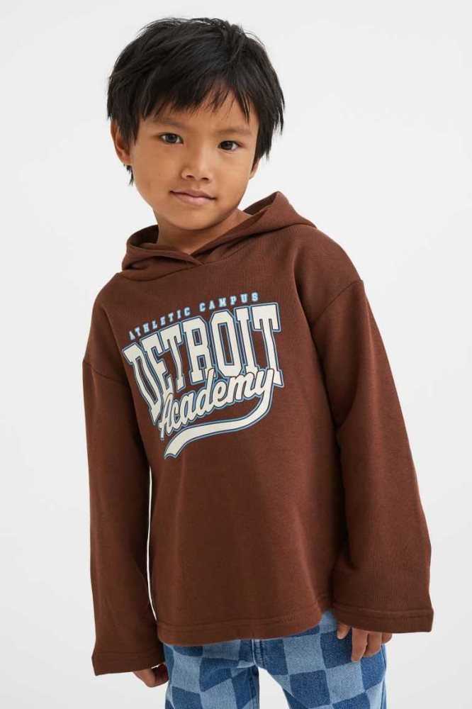 Sudadera Con Capucha H&M Printed Niños Rojos Oscuro | 254369KBX