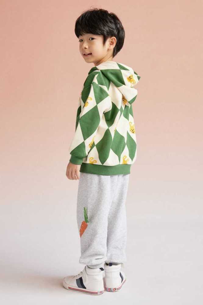 Sudadera Con Capucha H&M Printed Niños Verdes Oscuro | 308657BWU