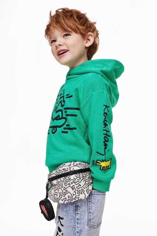 Sudadera Con Capucha H&M Printed Niños Verdes | 468792SWT